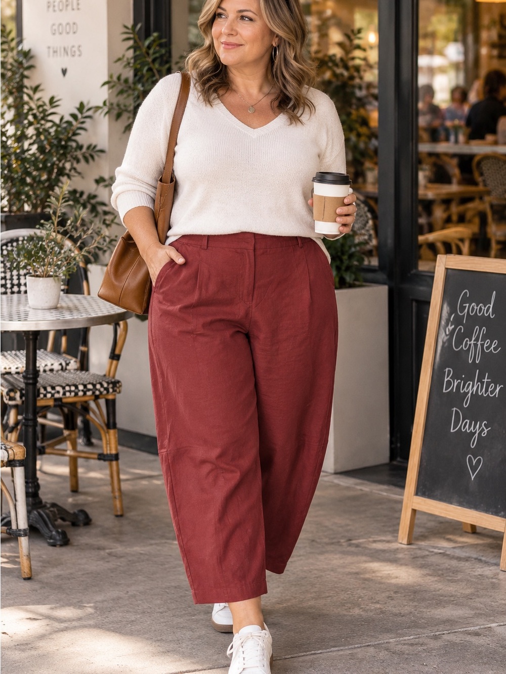 Reitmans Wide-Leg Pants in Deep Rust